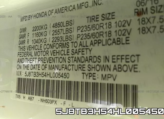 5J8TB3H54HL005450 фото 10