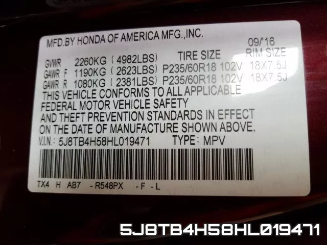 5J8TB4H58HL019471 фото 2