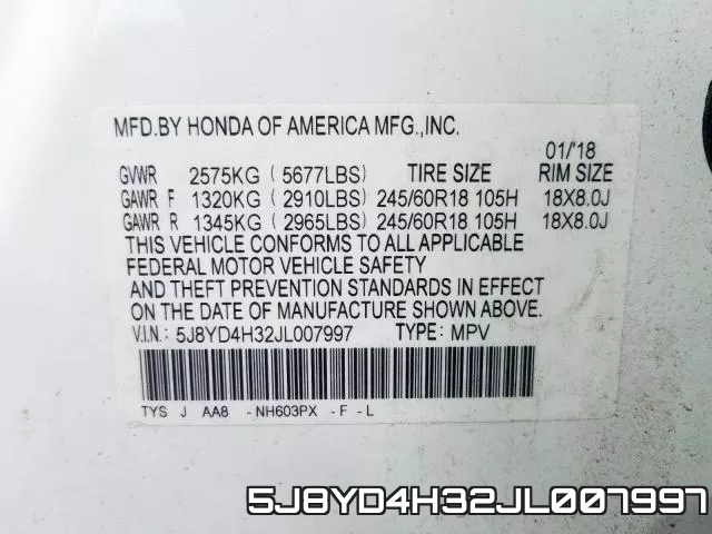 5J8YD4H32JL007997 фото 2