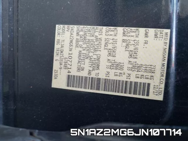 5N1AZ2MG6JN107714 фото 2