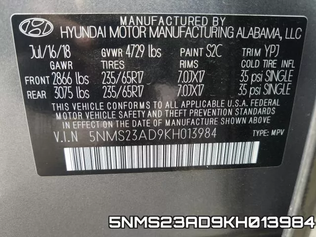 5NMS23AD9KH013984 фото 2