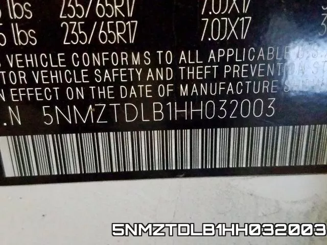 5NMZTDLB1HH032003 фото 2