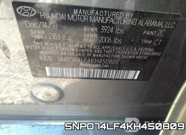 5NPD74LF4KH450809 фото 10
