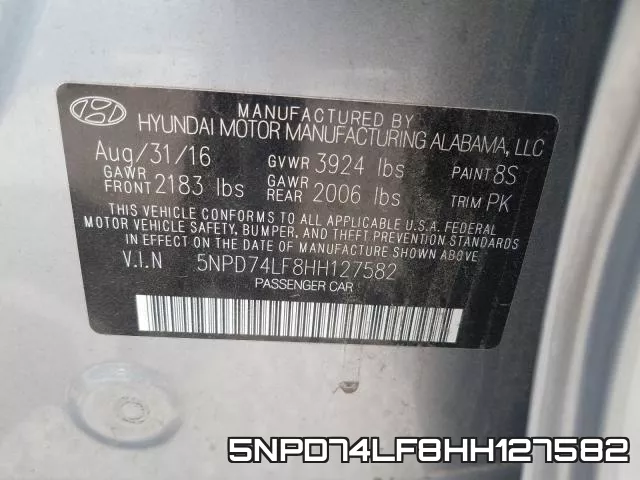 5NPD74LF8HH127582 фото 2