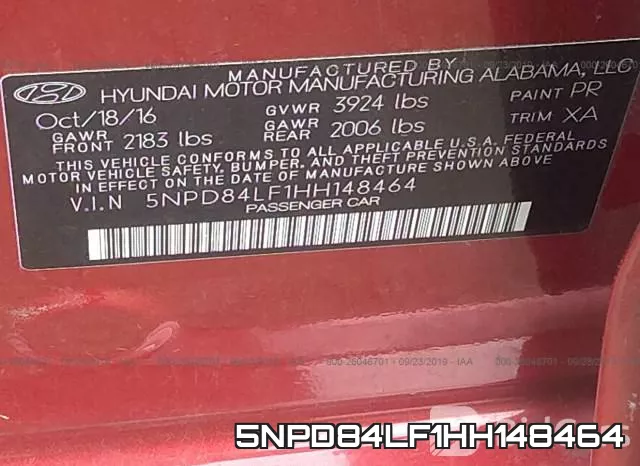 5NPD84LF1HH148464 фото 10
