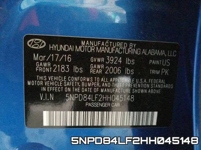 5NPD84LF2HH045148 фото 2