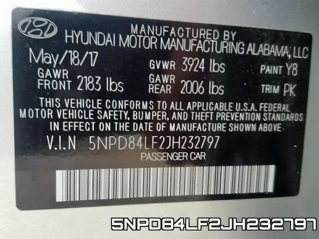 5NPD84LF2JH232797 фото 2