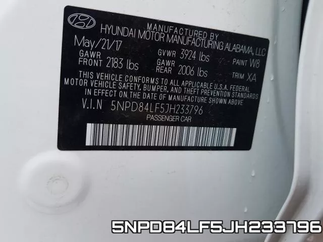 5NPD84LF5JH233796 фото 2