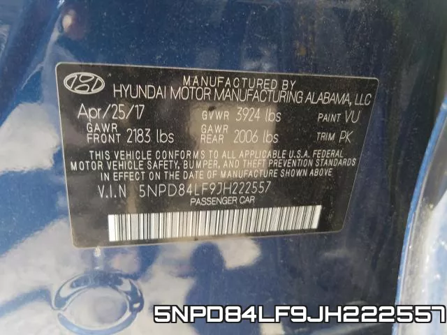 5NPD84LF9JH222557 фото 2