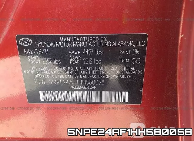 5NPE24AF1HH580058 фото 10