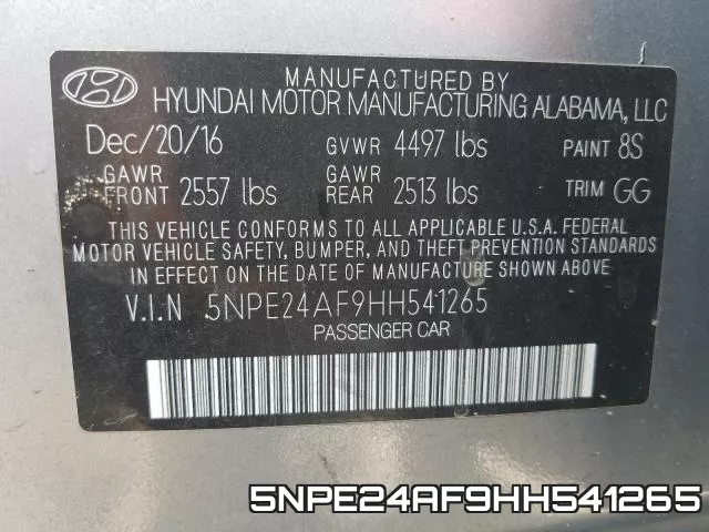 5NPE24AF9HH541265 фото 2