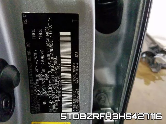 5TDBZRFH3HS427116 фото 2