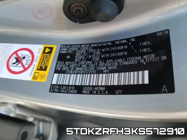 5TDKZRFH3KS572910 фото 2