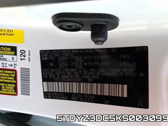 5TDYZ3DC5KS003099 фото 2