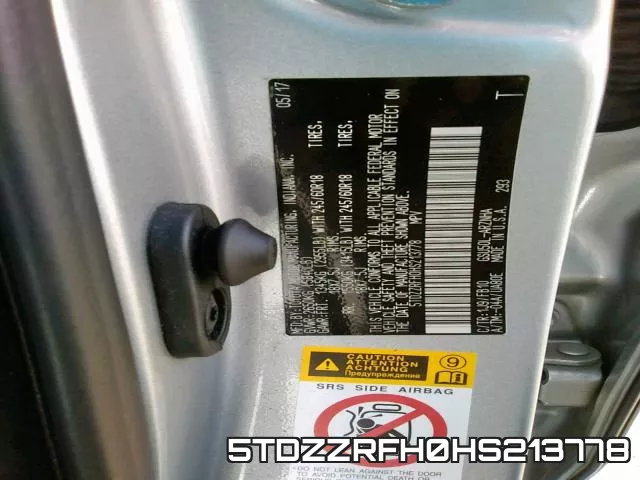 5TDZZRFH0HS213778 фото 2