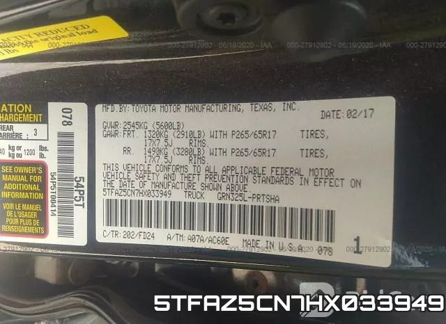 5TFAZ5CN7HX033949 фото 10