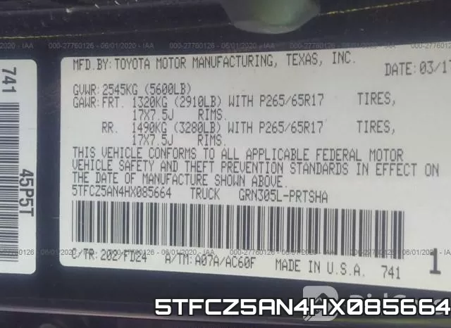 5TFCZ5AN4HX085664 фото 10
