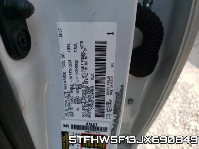5TFHW5F13JX690849 фото 2