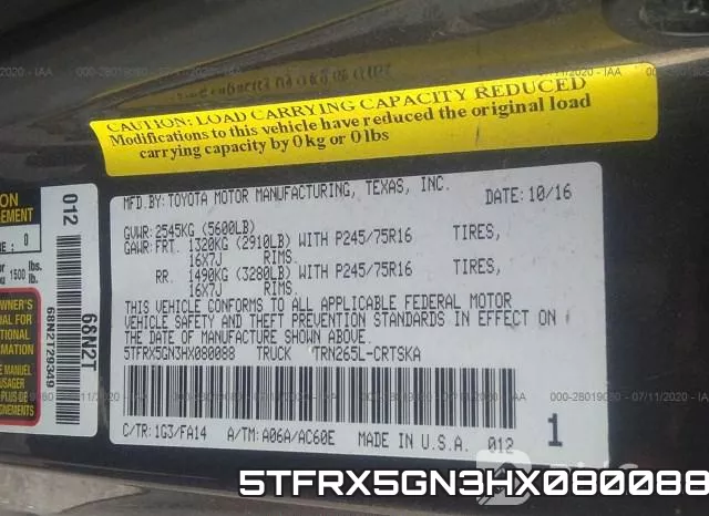 5TFRX5GN3HX080088 фото 10