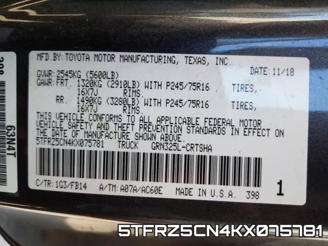 5TFRZ5CN4KX075781 фото 2