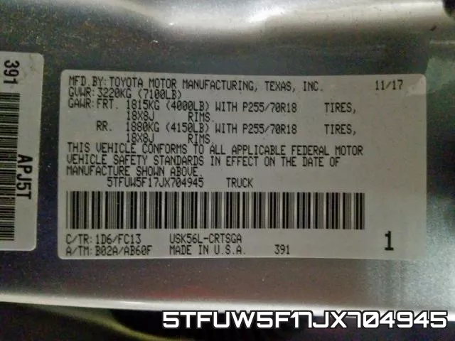 5TFUW5F17JX704945 фото 2