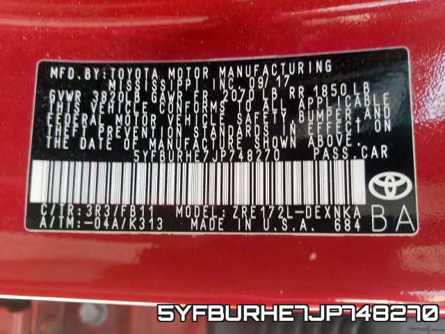 5YFBURHE7JP748270 фото 2