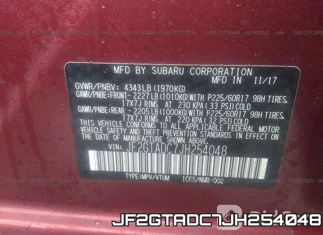 JF2GTADC7JH254048 фото 10
