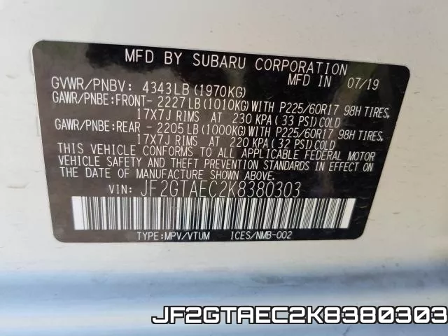 JF2GTAEC2K8380303 фото 2