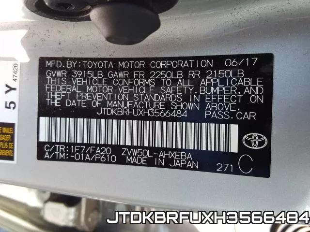 JTDKBRFUXH3566484 фото 2