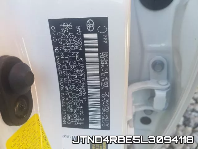 JTND4RBE5L3094118 фото 2