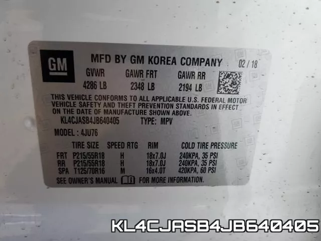 KL4CJASB4JB640405 фото 2