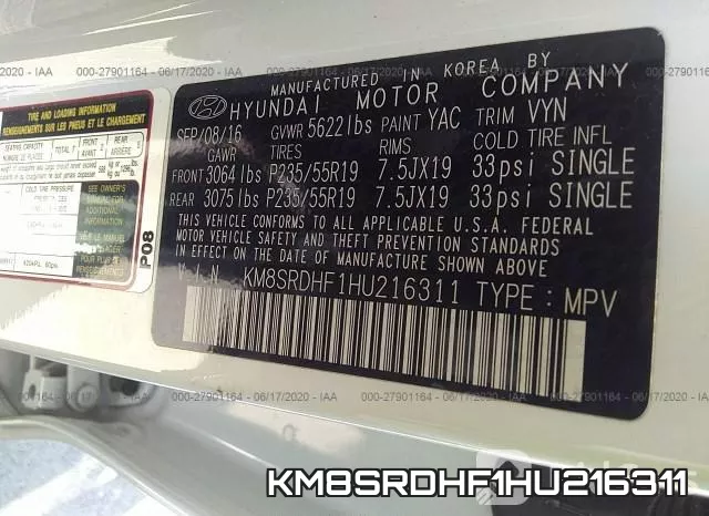 KM8SRDHF1HU216311 фото 10