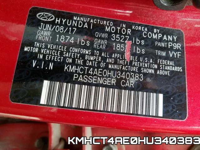 KMHCT4AE0HU340383 фото 2