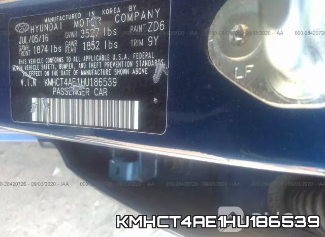 KMHCT4AE1HU186539 фото 10