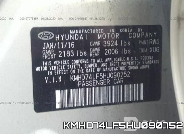 KMHD74LF5HU090752 фото 10