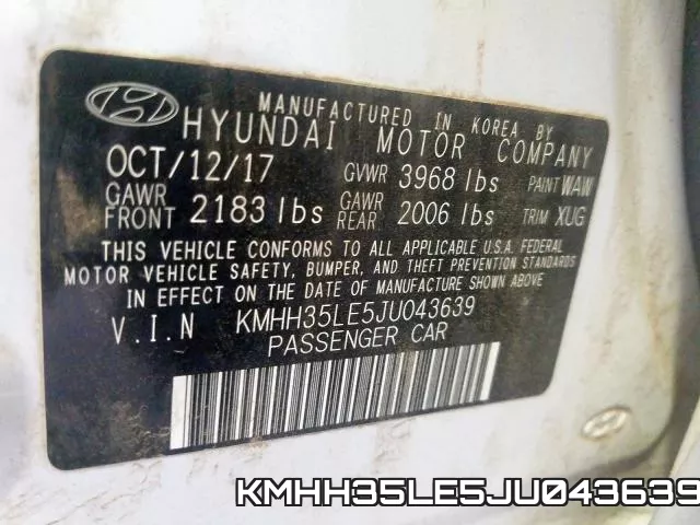 KMHH35LE5JU043639 фото 2