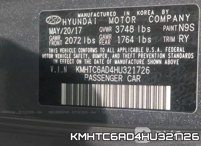 KMHTC6AD4HU321726 фото 10