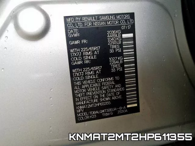 KNMAT2MT2HP611355 фото 2