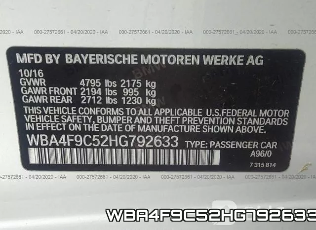 WBA4F9C52HG792633 фото 10