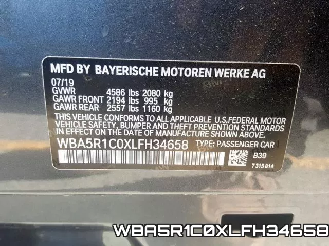 WBA5R1C0XLFH34658 фото 2