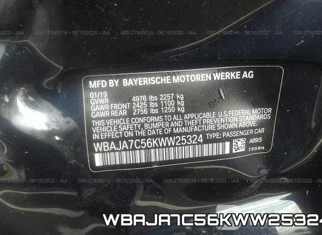 WBAJA7C56KWW25324 фото 10