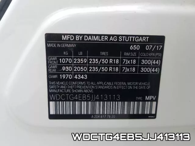 WDCTG4EB5JJ413113 фото 2