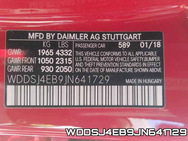 WDDSJ4EB9JN641729 фото 2