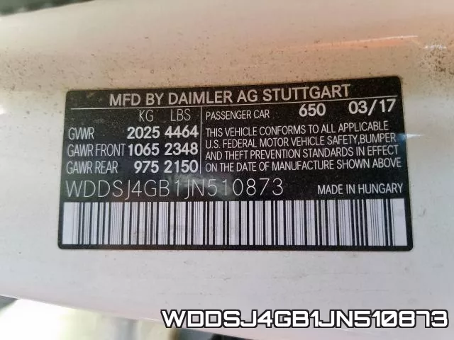 WDDSJ4GB1JN510873 фото 2