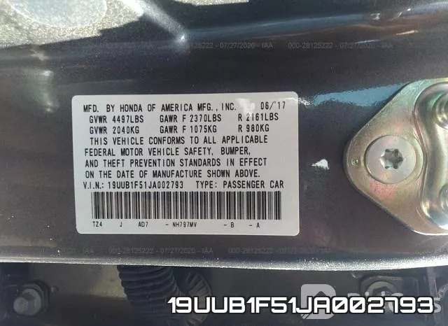 19UUB1F51JA002793 фото 10