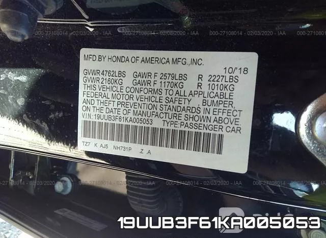 19UUB3F61KA005053 фото 10