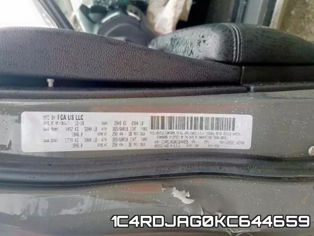 1C4RDJAG0KC644659 фото 2