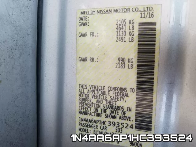 1N4AA6AP1HC393524 фото 2