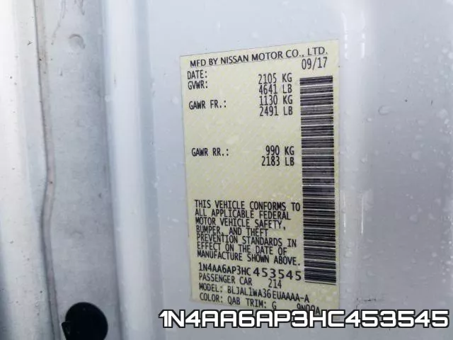 1N4AA6AP3HC453545 фото 2