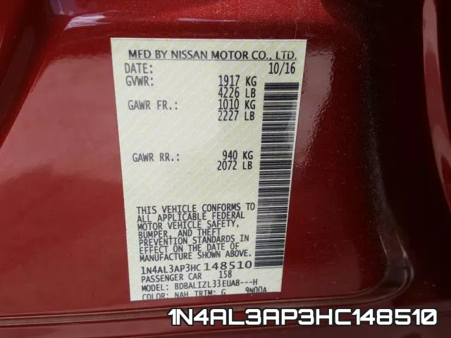 1N4AL3AP3HC148510 фото 2